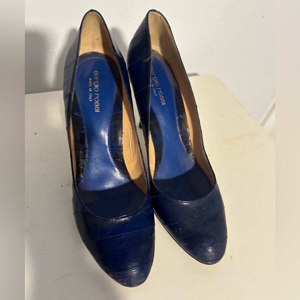 Sergio Rossi blue heels, 40 1/2
